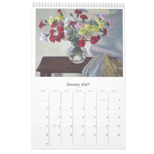 2012: Een kalender met schilderijen van Sarah Sedw (Jan 2027)