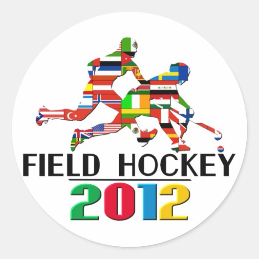 2012: Field Hockey Ronde Sticker (Voorkant)