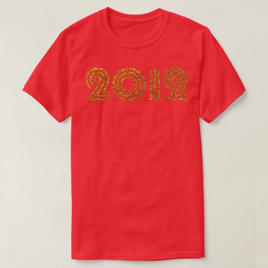 2012 Geboortejaar Glitter Effect T-shirt (Design voorkant)