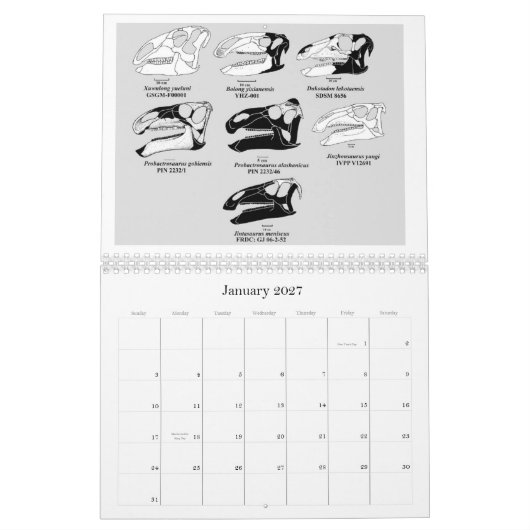 2012 HADROSAUR (HADROSAURIFORMES) KALENDER (Jan 2027)