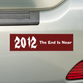 2012, het einde is nabij bumpersticker (Op auto)