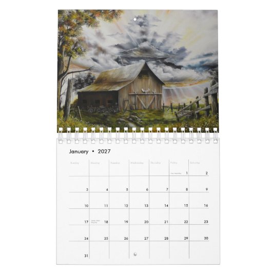 2012 Het landschap en de natuur kunst van David E  Kalender (Jan 2027)
