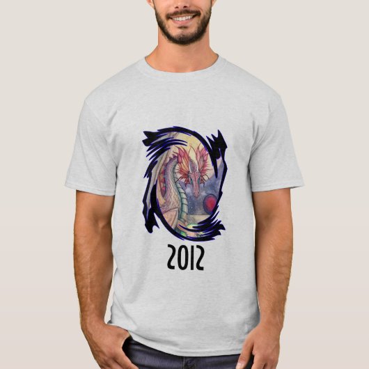 2012 Jaar van de Draak Fantasie Kunst T-shirt (Voorkant)
