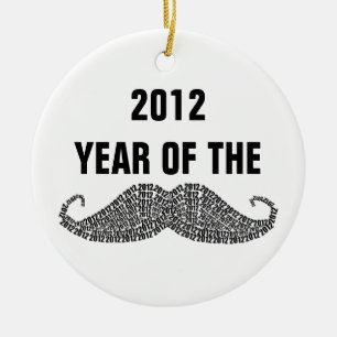2012 jaar van de snor keramisch ornament