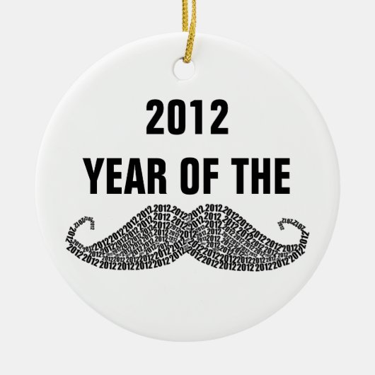 2012 jaar van de snor keramisch ornament (Voorkant)