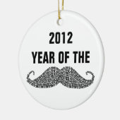 2012 jaar van de snor keramisch ornament (Links)