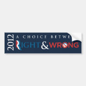 2012 - Keuze tussen rechts (Romney) en fout (Obam) Bumpersticker (Voorkant)