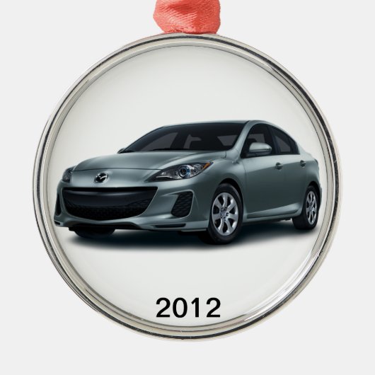 2012 Mazda3 4-deurs kerstboomversiering. Metalen Ornament (Voorkant)
