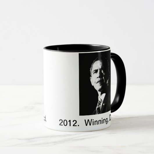 2012.  Obama, Winning, Duh!  KoffieMok Mok (Voorkant rechts)