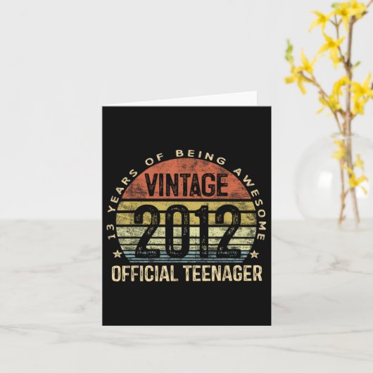 2012 Officiële Tiener 13e Verjaardag Cadeaus Kaart (Gele Bloem)