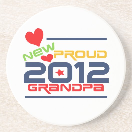 2012 Proud Grandpa T-shirts en cadeaus Zandsteen Onderzetter (Voorkant)