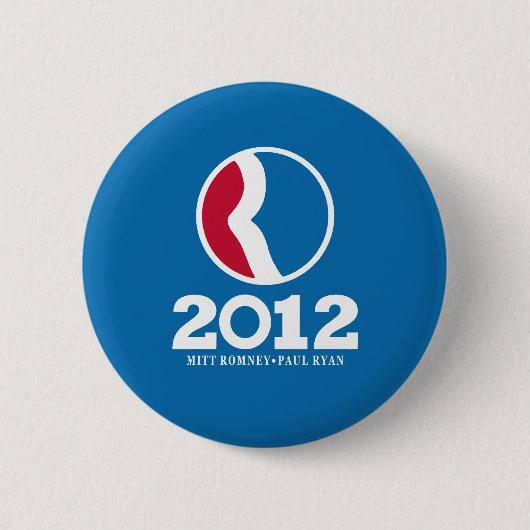 2012 Romney Ryan Ronde Button 5,7 Cm (Voorkant)