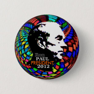 2012 Ron Paul Psychedelic pin Ronde Button 5,7 Cm