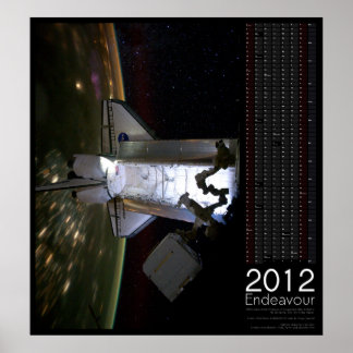 2012 Space Shuttle Endeavour Kalender Poster
