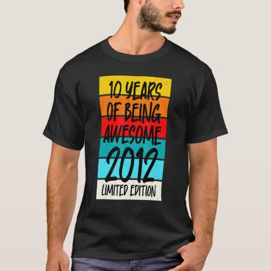 2012 T Shirt 10 jaar Geweldige (Voorkant)