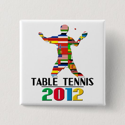 2012: Tennis Vierkante Button 5,1 Cm (Voorkant)
