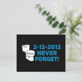 2012 Toilet Flush Vergeet nooit Briefkaart (Staand voorkant)