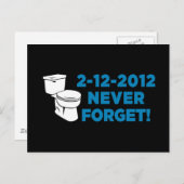 2012 Toilet Flush Vergeet nooit Briefkaart (Voorkant / Achterkant)