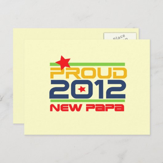 2012 Trots Nieuwe Papa T-shirts en geschenken Briefkaart (Voorkant / Achterkant)