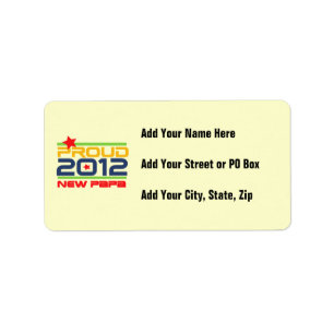 2012 Trots Nieuwe Papa T-shirts en geschenken Etiket