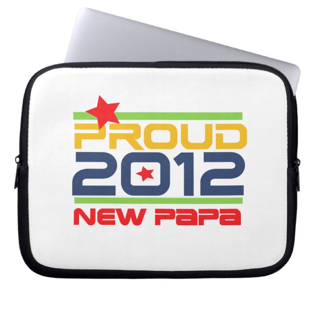 2012 Trots Nieuwe Papa T-shirts en geschenken Laptop Sleeve (Voorkant)