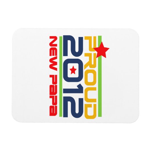 2012 Trots Nieuwe Papa T-shirts en geschenken Magneet (Horizontaal)