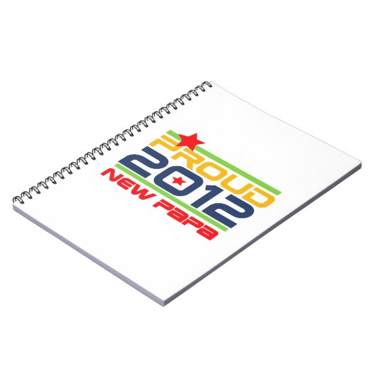 2012 Trots Nieuwe Papa T-shirts en geschenken Notitieboek (Linkerzijde)