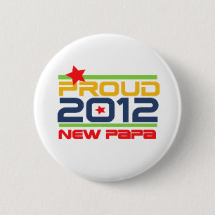 2012 Trots Nieuwe Papa T-shirts en geschenken Ronde Button 5,7 Cm