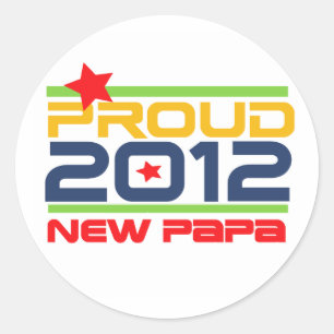2012 Trots Nieuwe Papa T-shirts en geschenken Ronde Sticker