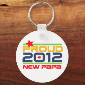2012 Trots Nieuwe Papa T-shirts en geschenken Sleutelhanger (Voorkant)