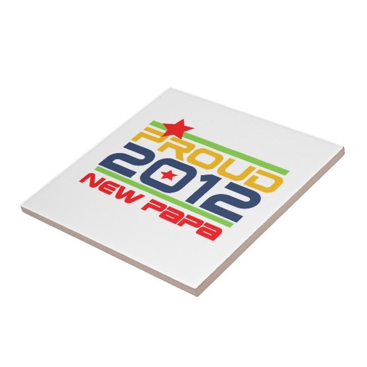 2012 Trots Nieuwe Papa T-shirts en geschenken Tegeltje (Zijkant)