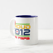 2012 Trots Nieuwe Papa T-shirts en geschenken Tweekleurige Koffiemok (Voorkant links)