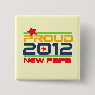 2012 Trots Nieuwe Papa T-shirts en geschenken Vierkante Button 5,1 Cm