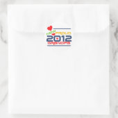 2012 Trotse opa T-shirts en geschenken Ronde Sticker (Tas)