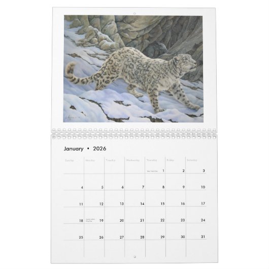 2012 Twaalf maanden Wildlife Art Agenda Kalender (Jan 2026)