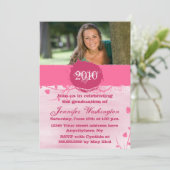 2012 Uitnodiging van de Trendy grunge roze graduat (Staand voorkant)