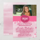 2012 Uitnodiging van de Trendy grunge roze graduat (Voorkant / Achterkant)