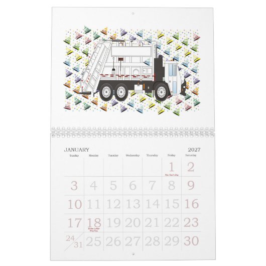 2012 Vuilniswagen Kalender (Jan 2027)