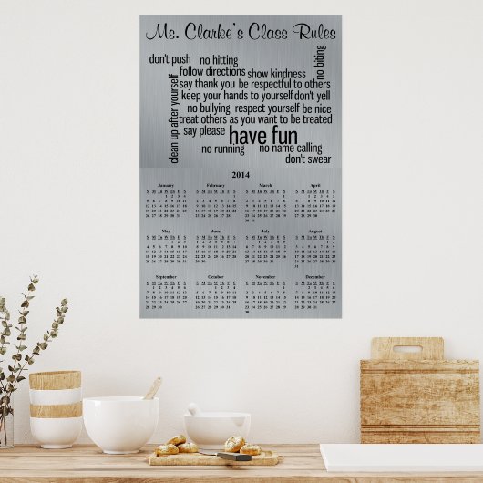 2013-2014 Regels schoolagenda Poster (Keuken)