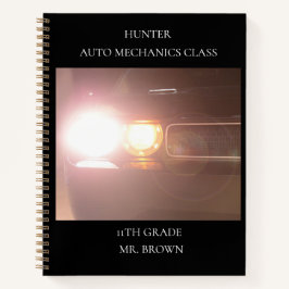 2013 Black Muscle Car Lights School Sportwagen Notitieboek