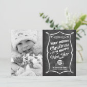 2013 Chalkboard Typografie-kerstkaart Feestdagenkaart (Staand voorkant)