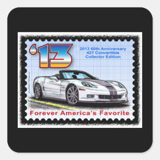2013 Corvette 60e Jubileum Convertible Vierkante Sticker