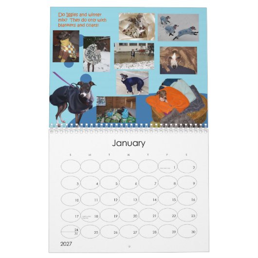 2013 IGWhisper's Italiaanse Greyhound Agenda 2 Kalender (Jan 2027)