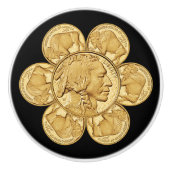 2013 Indiase ~ Amerikaanse Buffalo ~ Gouden Munt ~ Keramische Knop (Voorkant)