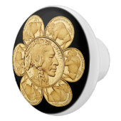 2013 Indiase ~ Amerikaanse Buffalo ~ Gouden Munt ~ Keramische Knop (Rechts)