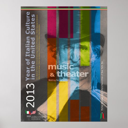 2013 Jaar van de Italiaanse cultuur Giuseppe Verdi Poster (Voorkant)