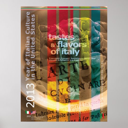 2013 Jaar van de Italiaanse cultuur Italië Voedsel Poster (Voorkant)