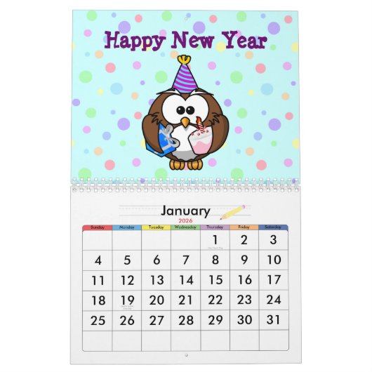 2013 jaar van de uil kalender (Jan 2026)