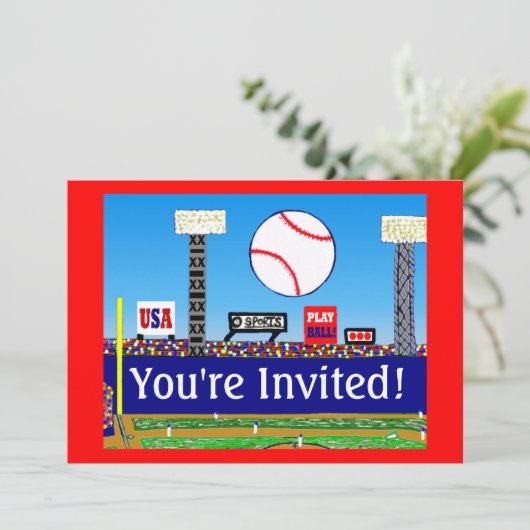 2013 Kinder sport Uitnodiging van de Baseball Birt (Staand voorkant)