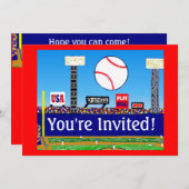 2013 Kinder sport Uitnodiging van de Baseball Birt (Voorkant / Achterkant)